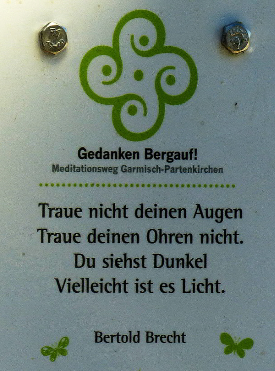 Berthold Brecht Meditationsweg Garmisch-Partenkirchen